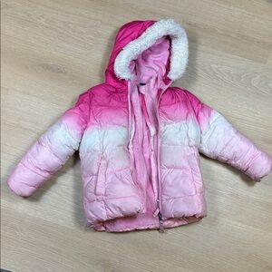 Snozu Pink Fleece Double Layer Zip Up Hooded Winter Jacket Girl’s 5T